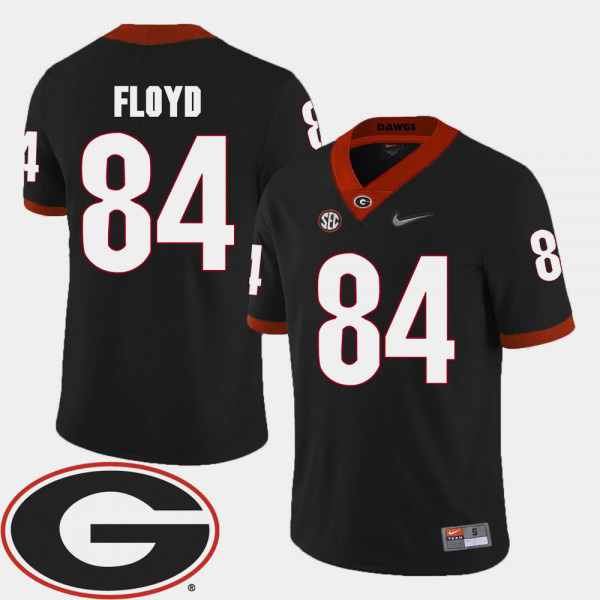 Men's #84 Leonard Floyd Georgia Bulldogs College Football 2018 SEC Patch Jersey - Black